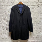 YVES SAINT LAURENT BLACK WOOL/CASHMERE OVERCOAT VINTAGE