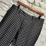 JUNYA WATANABE COMME DES GARÇONS BLACK/SILVER GRID JACQUARD TROUSERS AD 2009
