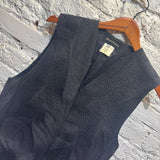 ANN DEMEULEMEESTER BLACK WOVEN WAISTCOAT