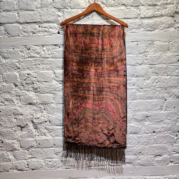 PAUL SMITH 	COPPER / BROWN VELVET SCARF