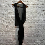 HAIDER ACKERMANN 
BLACK CHIFFON WRAP