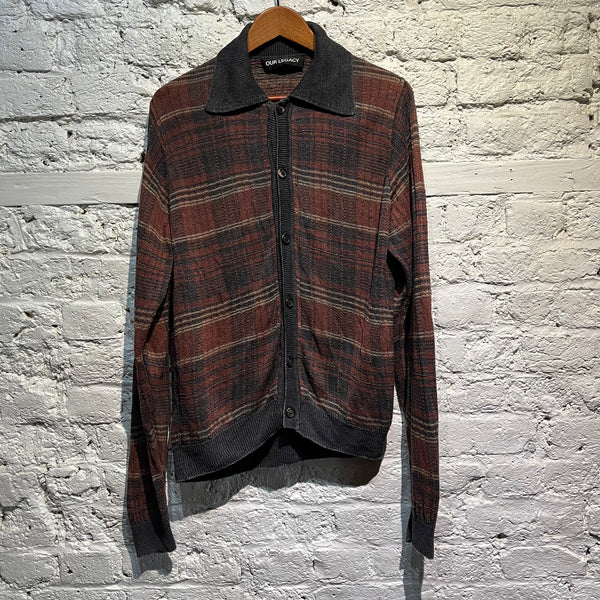 OUR LEGACY TARTAN KNIT CARDIGAN