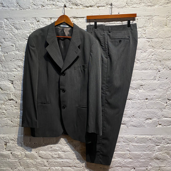 KENZO  HOMME VINTAGE GREY FINE STRIPE SUIT