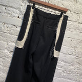 REJINA PYO BLACK/OFF WHITE TROUSERS