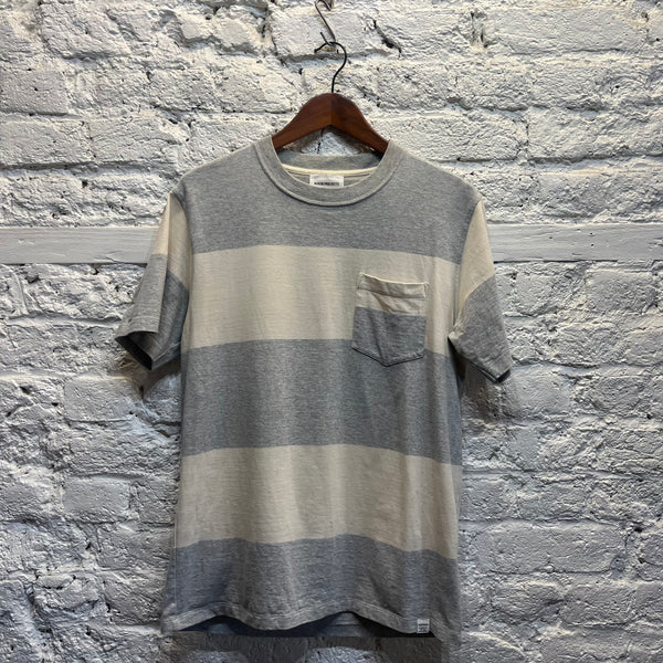 NORSE PROJECTS GREY/IVORY STRIPPED T-SHIRT