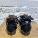MAISON MARTIN MARGIELA
BLACK CUT OUT SIDES LEATHER/SNAKE DERBY SHOES