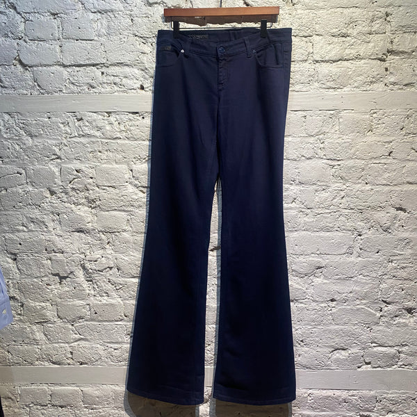 GUCCI WOMENS DARK NAVY DENIM FLARED JEANS