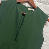 CELINE BOTTLE GREEN SLEEVELESS DRESS