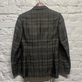 DRIES VAN NOTEN GREY LINEN/COTTON CHECK SUIT