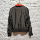 PAUL SMITH 
KHAKI SATIN BOMBER JACKET