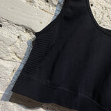 RICK OWENS BLACK MIDRIFF TANK SPORTS TOP