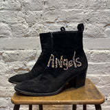 CHRISTIAN LOUBOUTIN
BLACK SUEDE ANKLE BOOTS