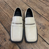 MARTINE ROSE OFF WHITE LOAFERS