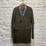 UNDERCOVER MOHAIR/WOOL LEATHER TRIMMED TRENCH COAT