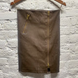SUPERTRASH 
LAMBSKIN LEATHER BROWN SKIRT