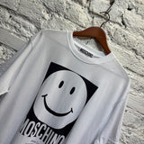 MOSCHINO 	COUTURE SMILEY WHITE T SHIRT