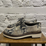 ROBERT CLERGERIE GREY/BLACK SNAKE PATTERNED DERBY SHOES