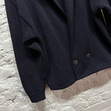 GIANNI VERSACE 
VINTAGE 80s NAVY WOOL CARDIGAN