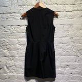COMME DES GARÇONS BLACK SLEEVELESS KNEE LENGTH LIGHT WOOL DRESS