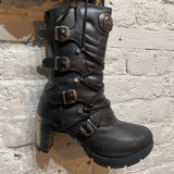 NEW ROCK
BLACK HEELED BOOTS