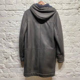 MARC JACOBS DARK GREY LEATHER DUFFLE COAT