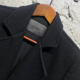 SCANLON & THEODORE BLACK WOOL/POLY/CASHMERE/SILK COAT