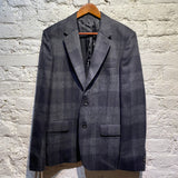 ALEXANDER MCQUEEN BLACK/GREY WOOL CHECK SUIT