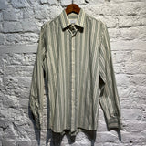 PRADA OLIVE/CREAM STRIPE SHIRT