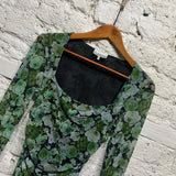 GANNI POWERMESH FLORAL DRESS