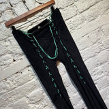 RUI BLACK FLARED LEGGINGS MINT LACING