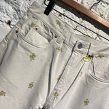 MARTINE ROSE GREY FLORAL PRINTED JEANS
