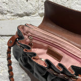 MOSCHINO BLACK/BROWN LEATHER HANDBAG