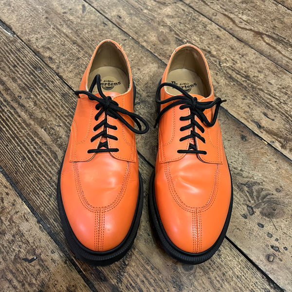 DR MARTINS + SUPREME ORANGE LEATHER LOAFERS