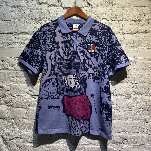 BUTTER + PUMA LAVENDER/PURPLE JERSEY ZIP POLO TOP