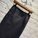 RICK OWENS BLACK MATTE SEQUINNED SLIM SKIRT