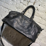 PAUL SMITH BLACK LEATHER WHITE STITCHING HOLD-ALL