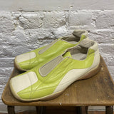 PRADA SPORT BEIGE/LIME GREEN TRAINERS