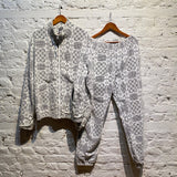 NASIR MAZHAR BLACK/WHITE LACE TRACKSUIT SET