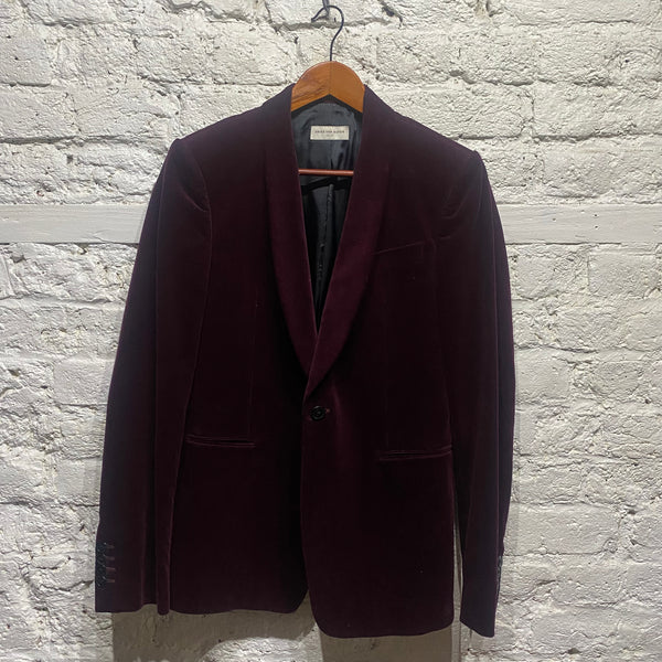 DRIES VAN NOTEN WINE CORDUROY JACKET
