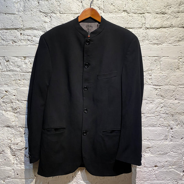 KENZO HOMME VINTAGE BLACK MANDARIN COLLAR JACKET