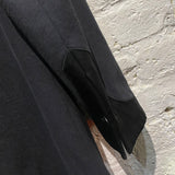 PAUL SMITH BLACK OVERCOAT SATIN POCKET DETAIL