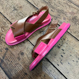MARNI BROWN/PINK SANDALS