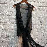 HAIDER ACKERMANN 
BLACK CHIFFON WRAP