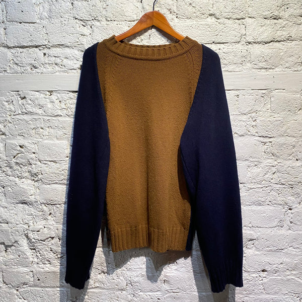 EUDON CHOI MERINO/CASHMERE TWO TONE SWEATER