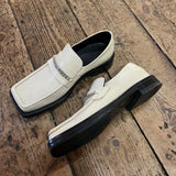 MARTINE ROSE OFF WHITE LOAFERS