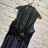 JEAN PAUL GAULTIER HOMME NAVY PINSTRIPE LONG FRONT GILET