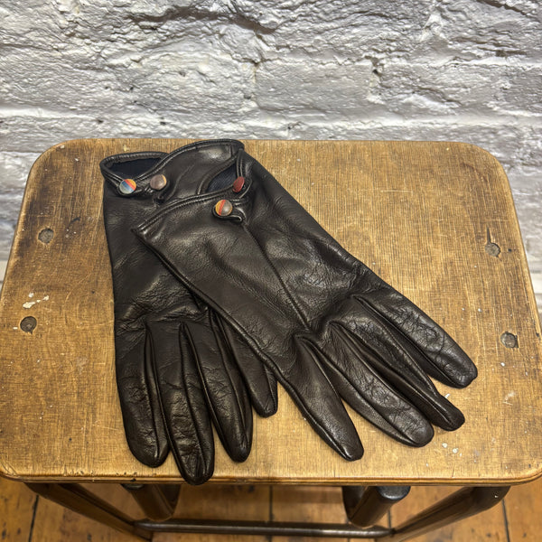 PAUL SMITH BROWN LEATHER LADIES GLOVES