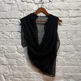 HAIDER ACKERMANN 
BLACK CHIFFON WRAP