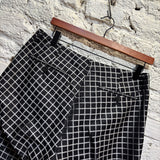 JUNYA WATANABE COMME DES GARÇONS BLACK/SILVER GRID JACQUARD TROUSERS AD 2009