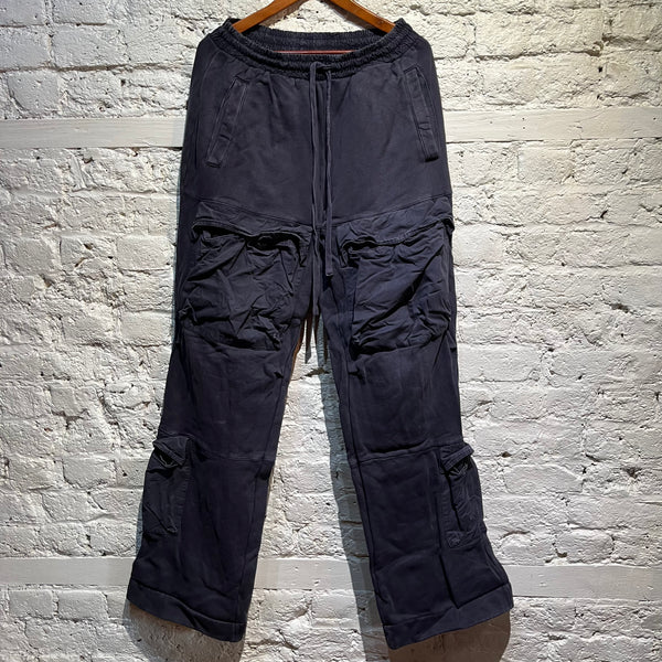 ENTIRE STUDIOS BLUE JERSEY CARGO TROUSERS